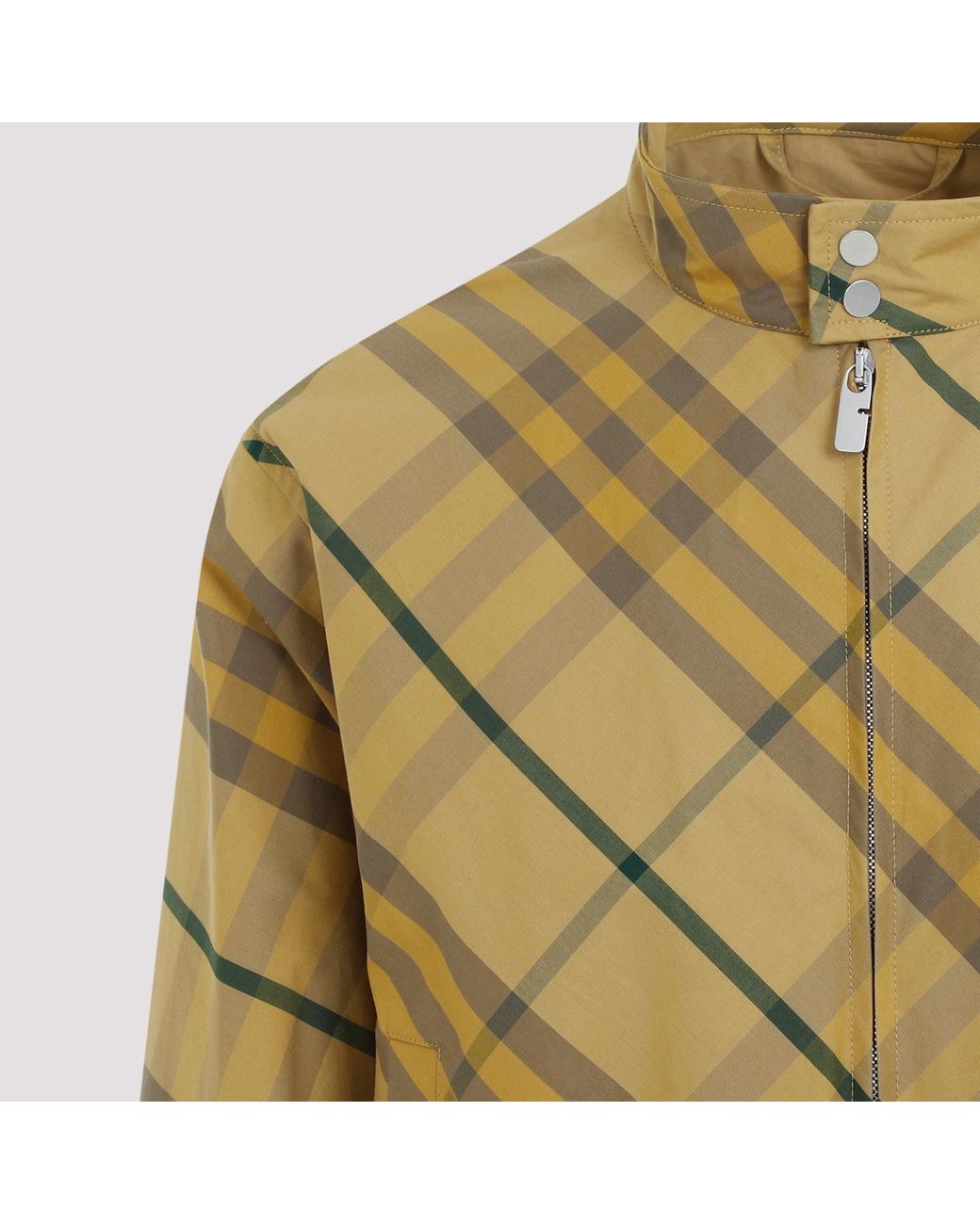 Burberry Green Check Printed Zipped Bomber Jacket for men