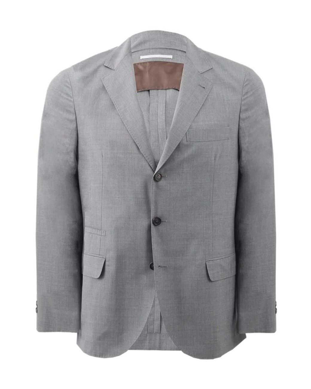 Brunello Cucinelli Gray Long-Sleeve Blazer for men