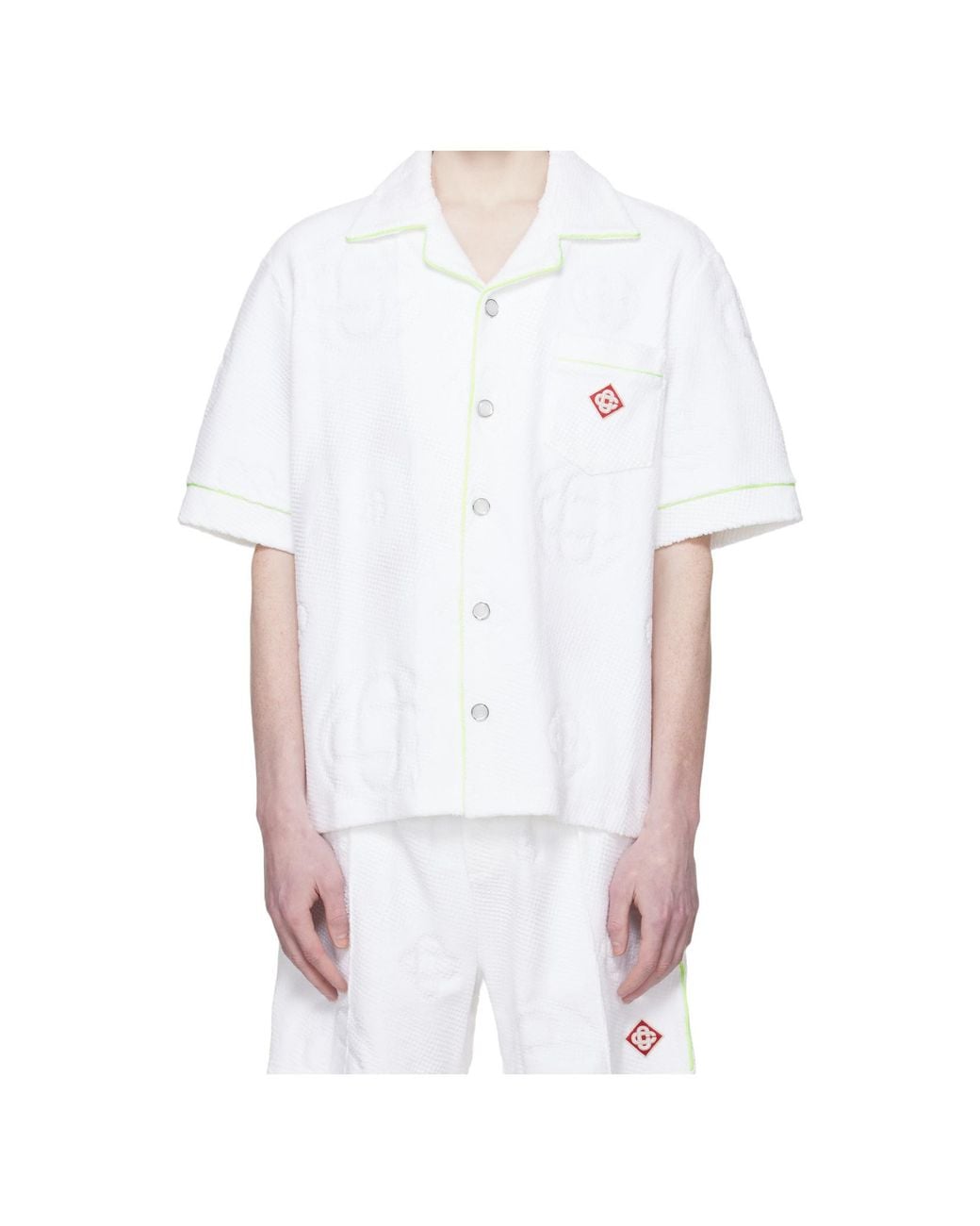 Casablanca White Towelling Monogram Shirt for men