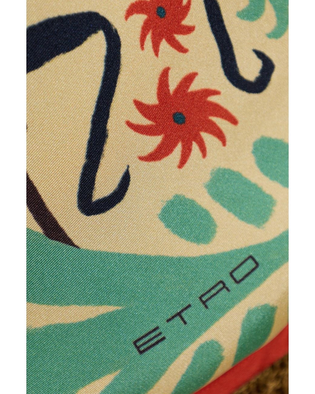Etro Green Pattern-Printed Open-Back Top