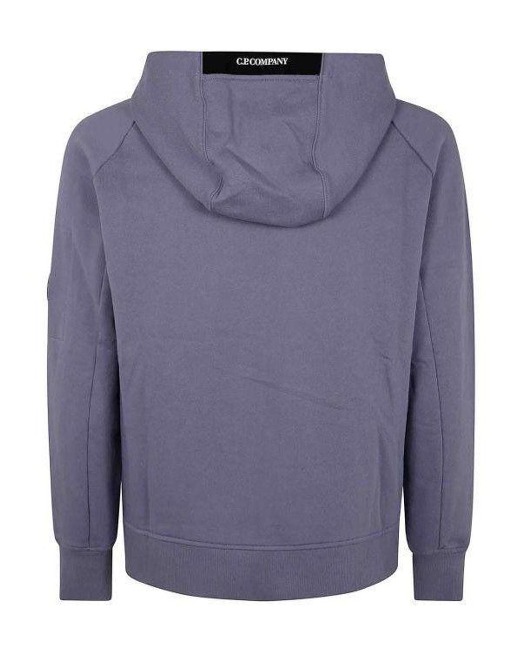 C P Company Blue Fleece Hooded Sweatshirt for men