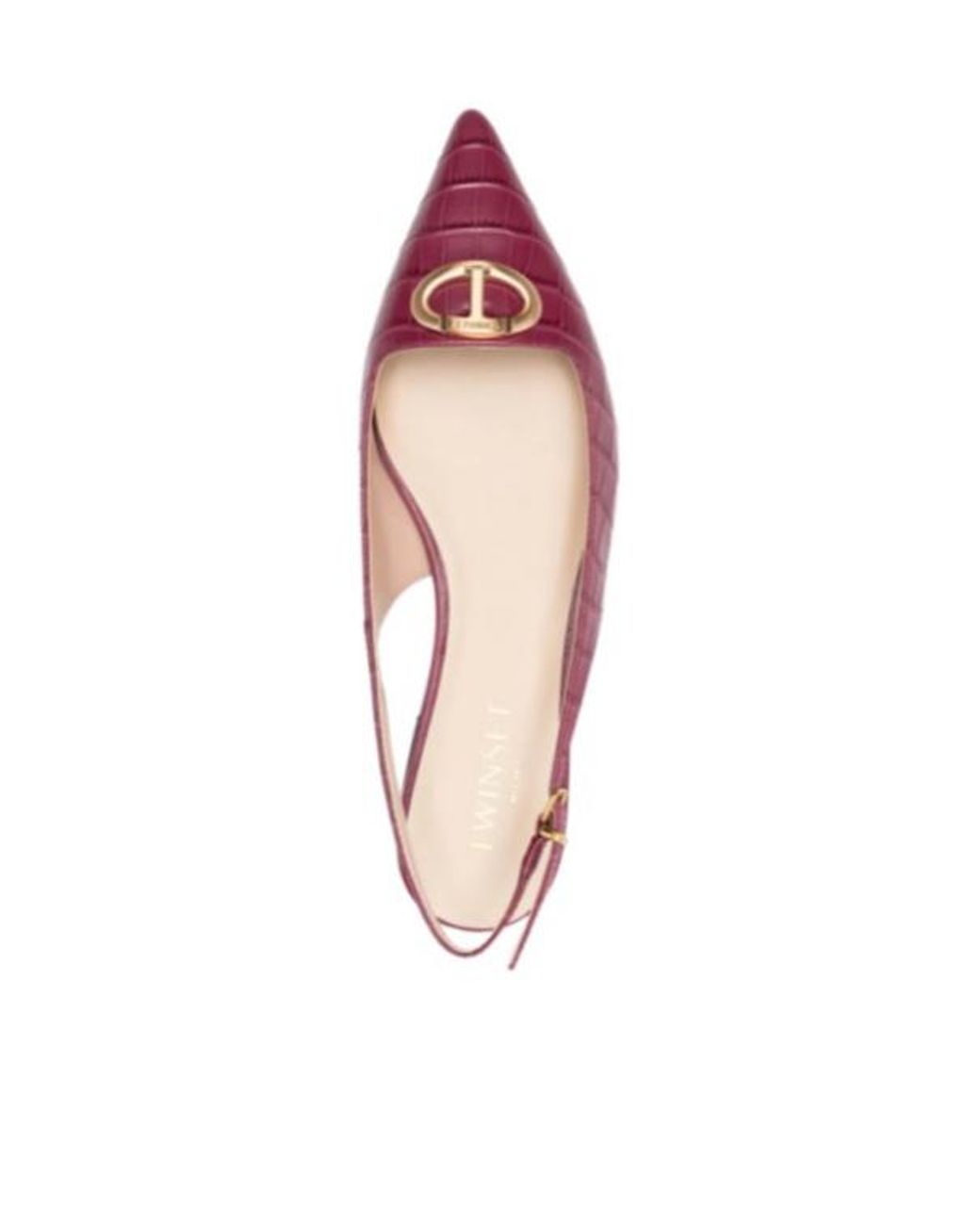 Twinset Purple Crocodile-Effect Slingback Pumps