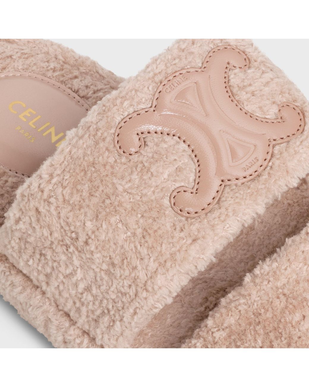 Céline Pink Triomphe Open-Toe Slippers