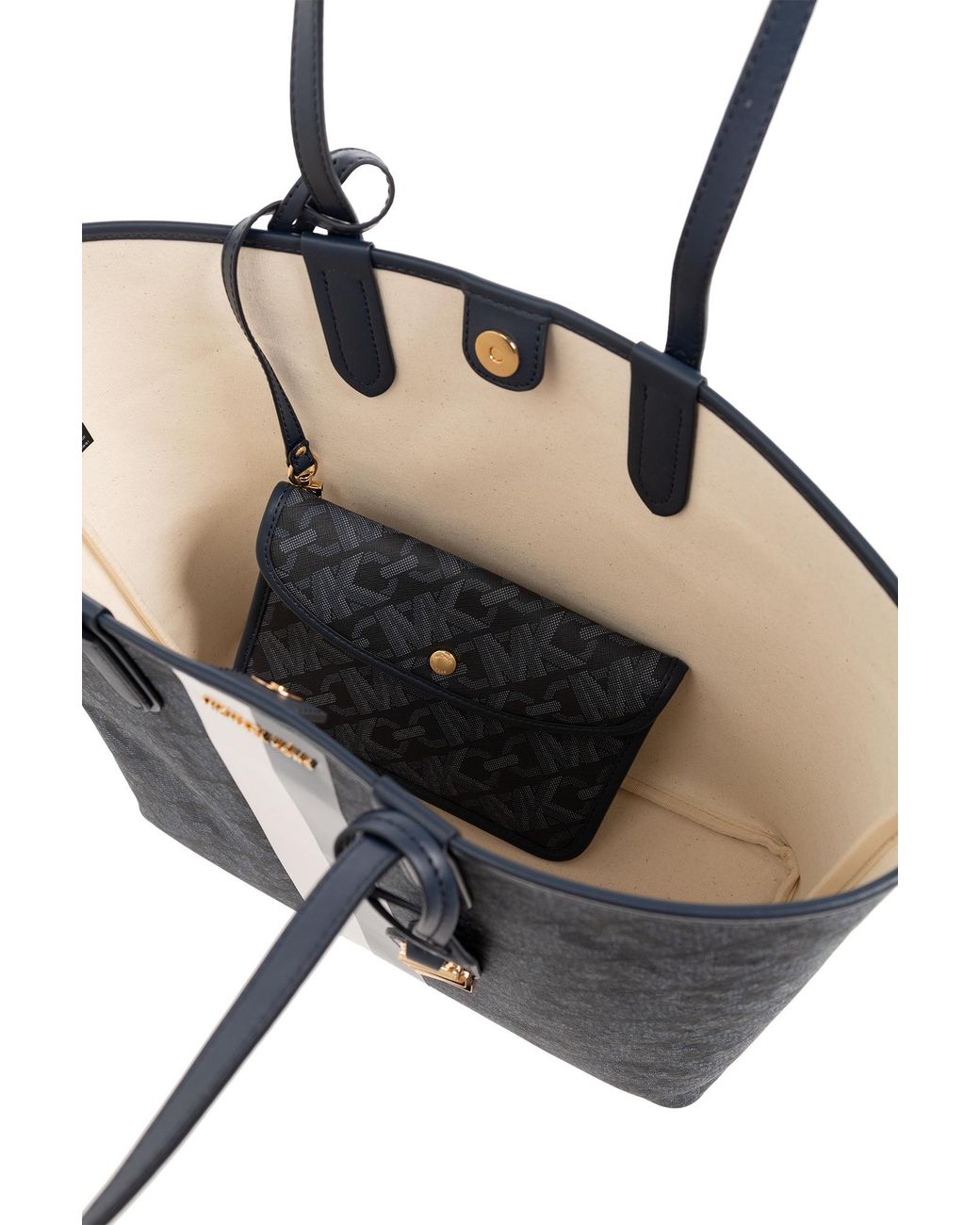 MICHAEL Michael Kors Blue Eliza Logo Plaque Tote Bag