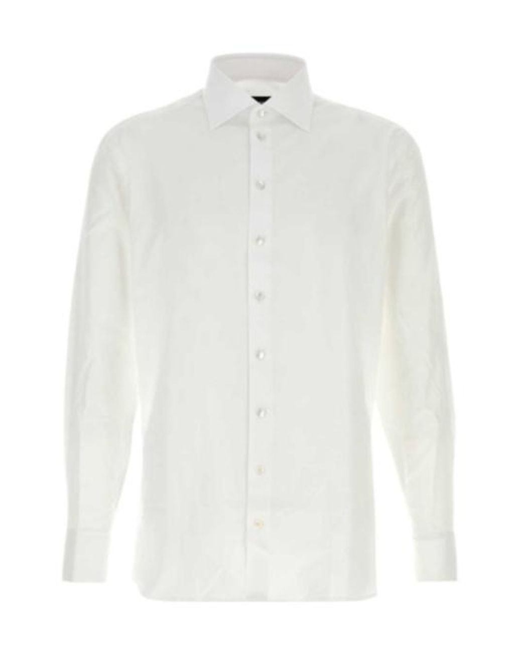 Giorgio Armani White Classic Long-Sleeve Shirt for men