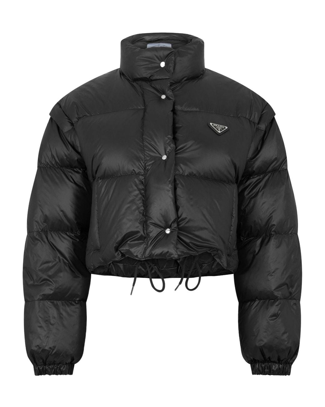 Prada Black Stand-Collar Short Down Jacket