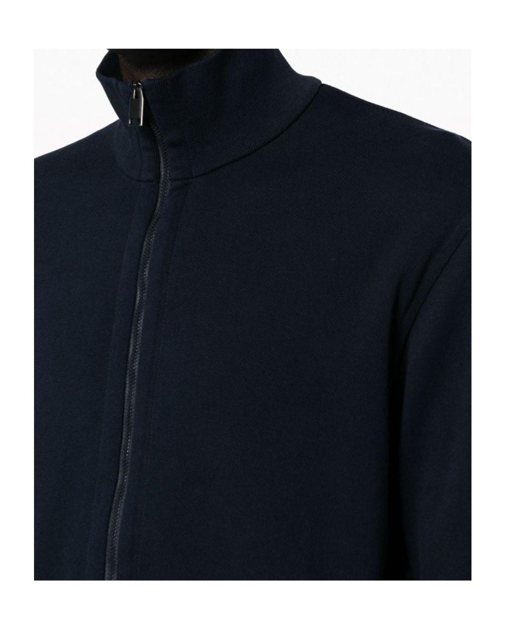 Brioni Blue High-Neck Zipped Sweatshirt for men
