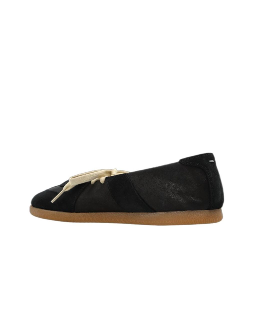 Maison Margiela Black Replica Lace-Up Flat Shoes