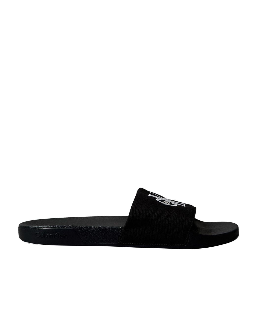 Calvin Klein Black Solid Color Pool Sliders for men