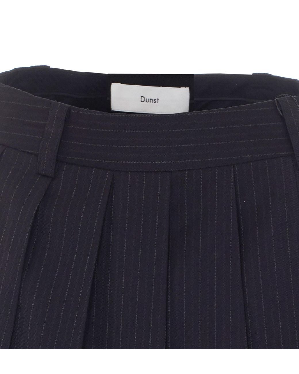 DUNST Blue Pleated Pinstripe Mini Skirt