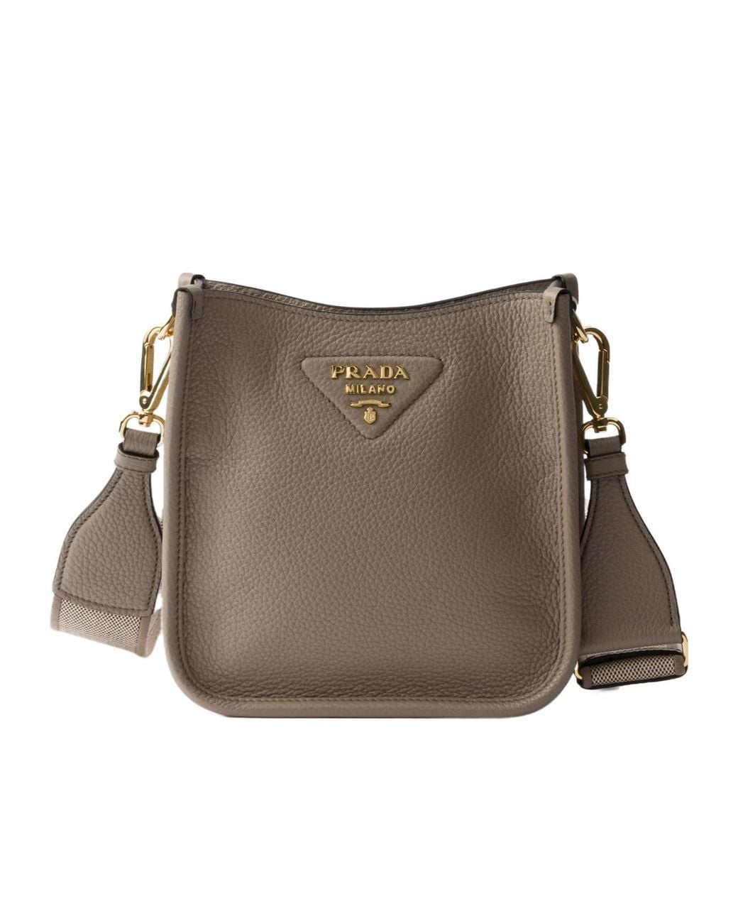 Prada Brown Logo Plaque Crossbody Bag