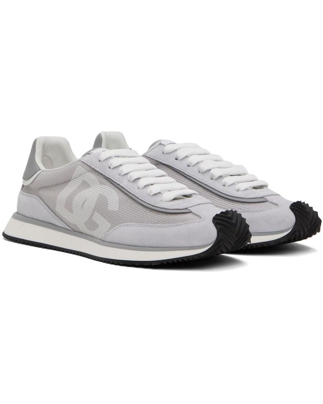 Dolce & Gabbana White Logo Patch Lace-Up Sneakers for men