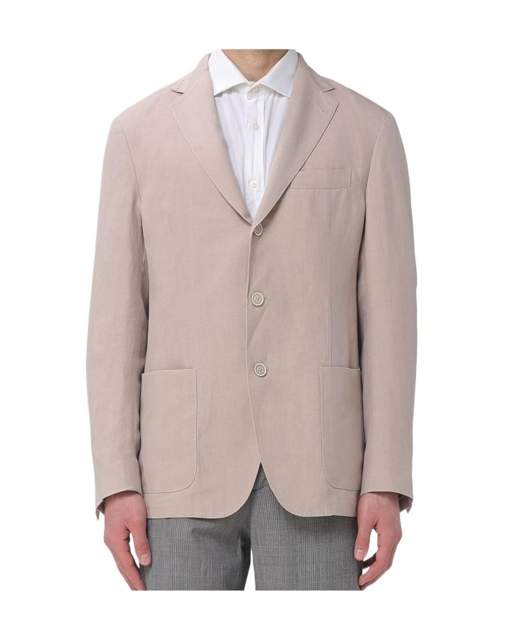 Eleventy Gray Single-Breasted Patch-Pocket Blazer for men