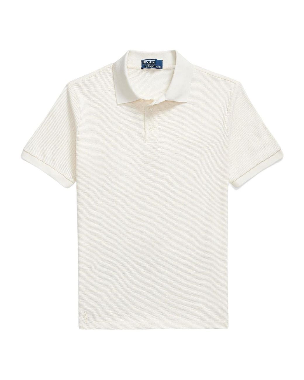 Polo Ralph Lauren White Knitted Short Sleeve Polo Shirt for men