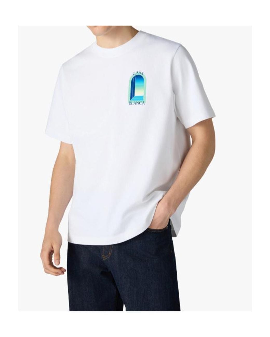 Casablanca White Gradient Arch Graphic T-Shirt for men