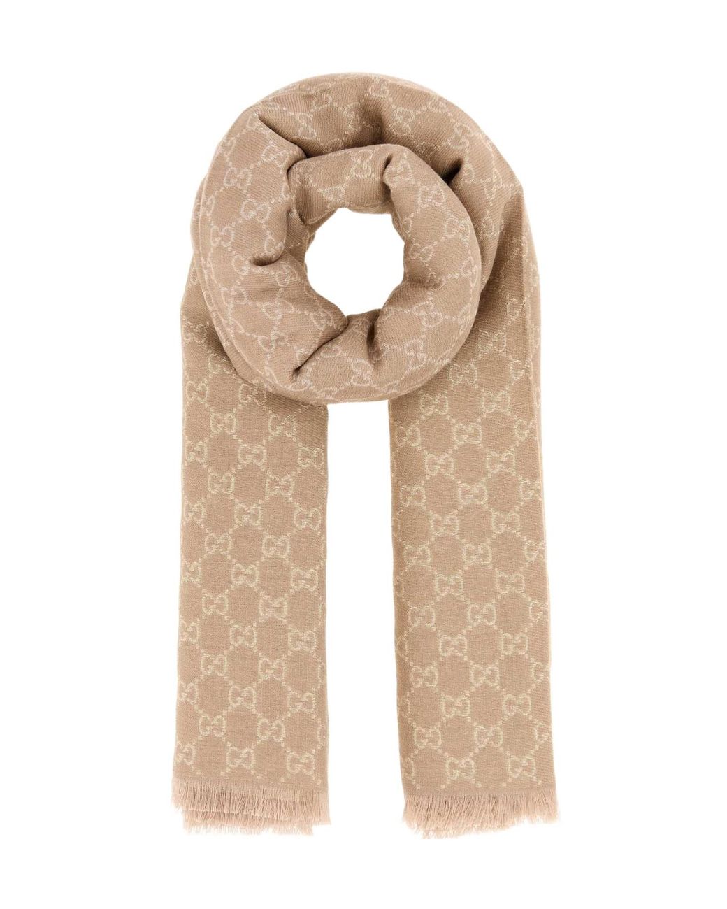 Gucci Natural Gg Printed Shawl