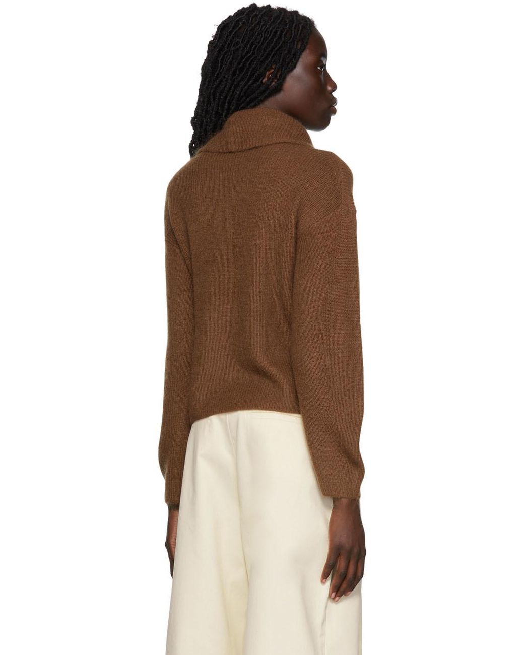 Vince Brown Half-Zip Pullover Jumper