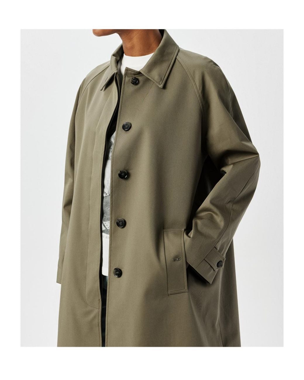 Anine Bing Green Lapel Long Sleeve Coat