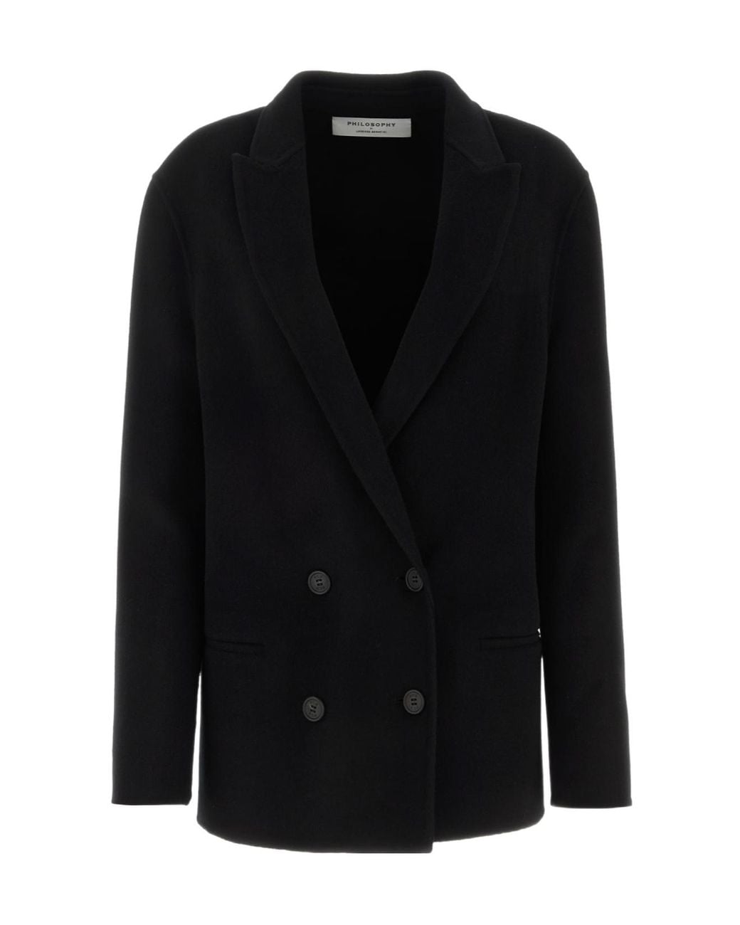 Philosophy Di Lorenzo Serafini Black Double-Breasted Long-Sleeved Blazer for men