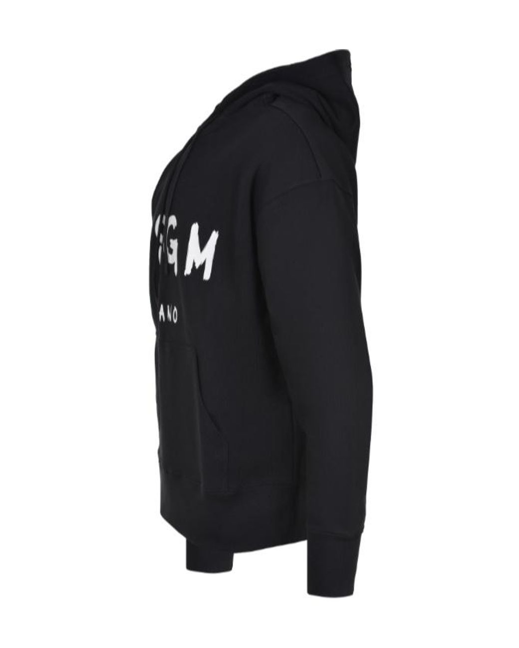 MSGM Blue Logo-Print Drawstring Hoodie for men
