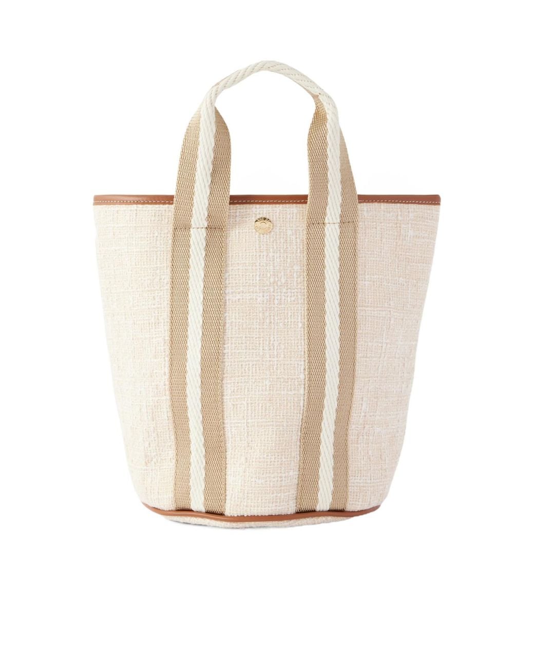 Rue de Verneuil White Woven Bucket Handbag