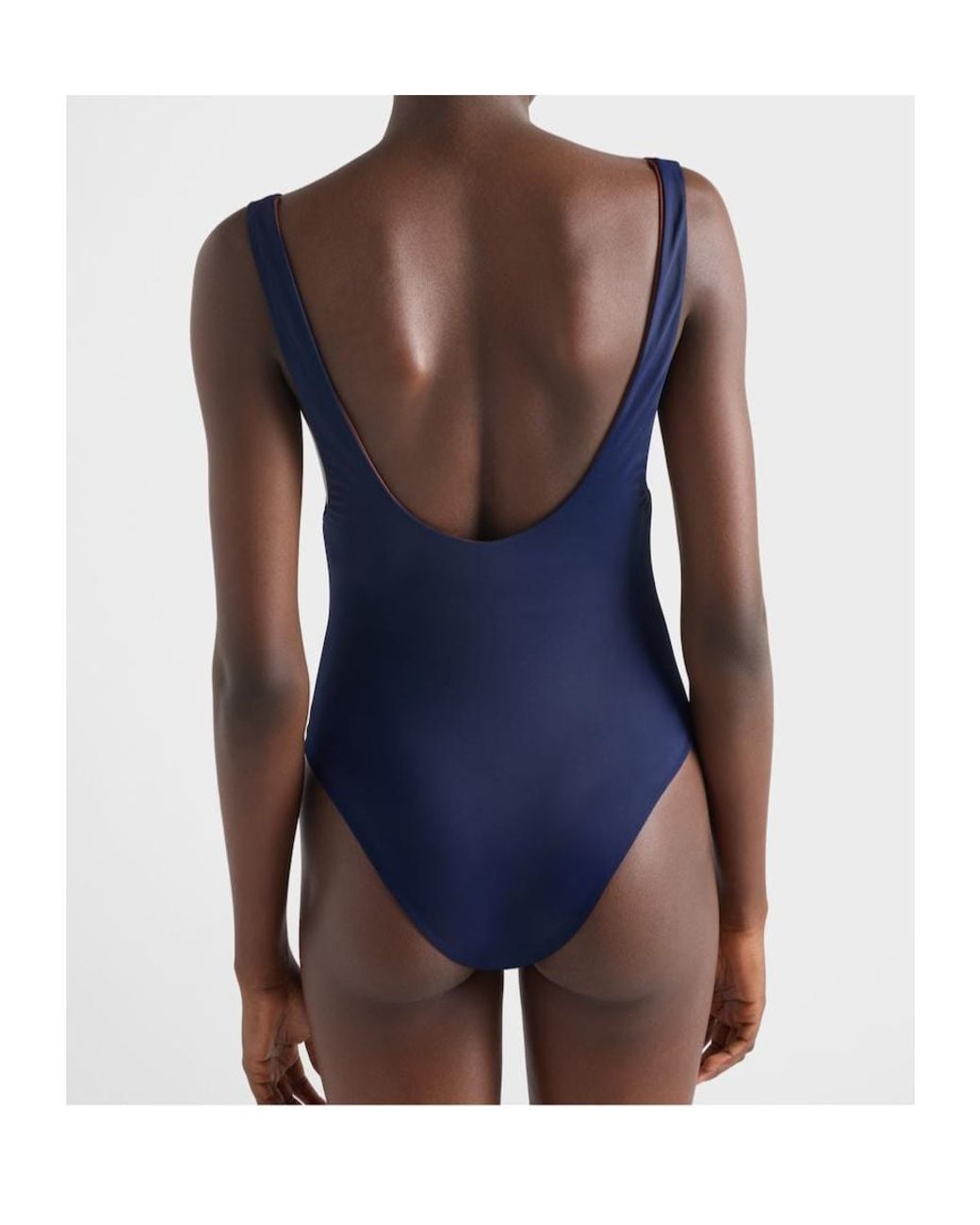 Prada Blue One-Piece Jersey Swimsuit