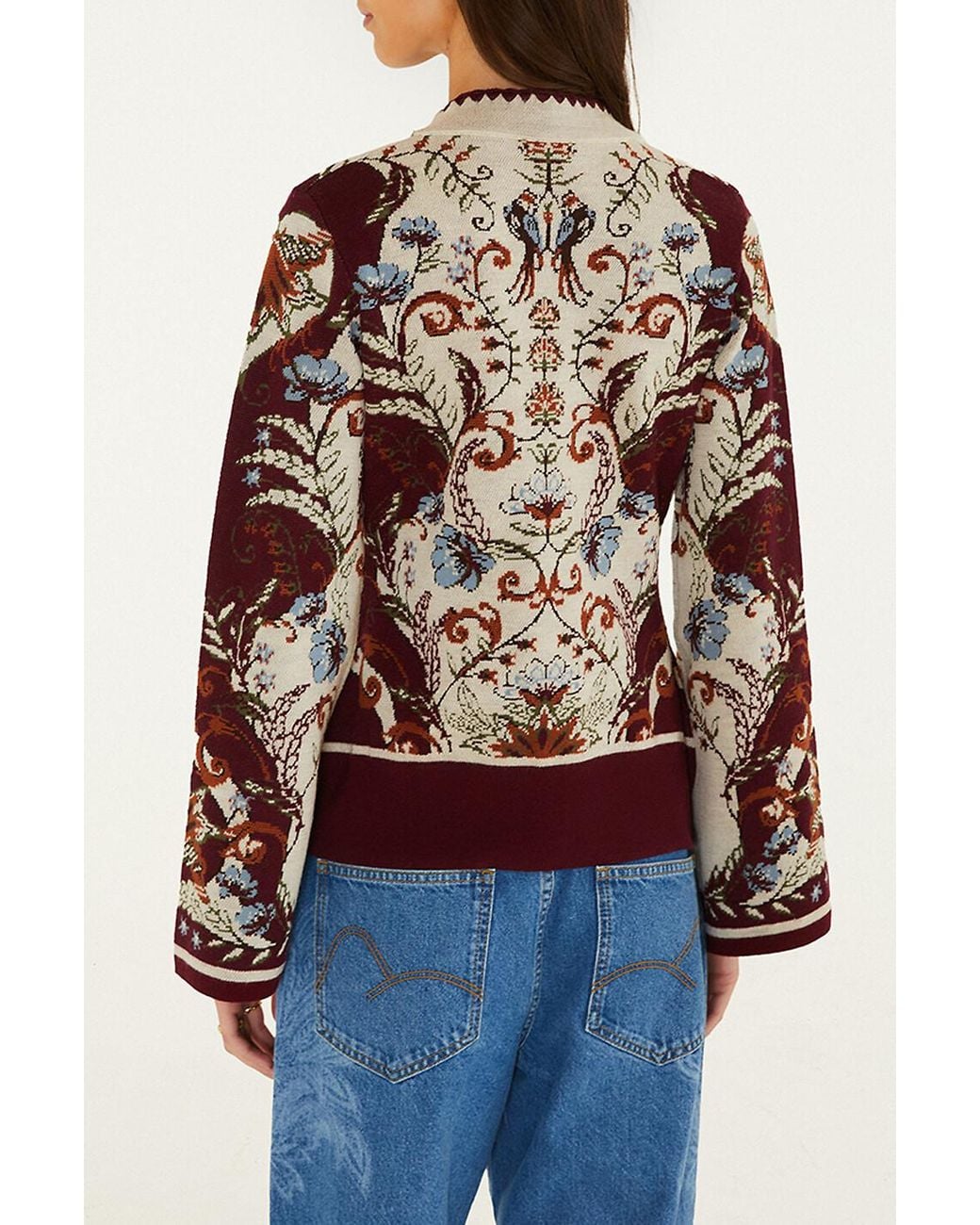 Farm Rio Brown Long-Sleeve Knit Cardigan