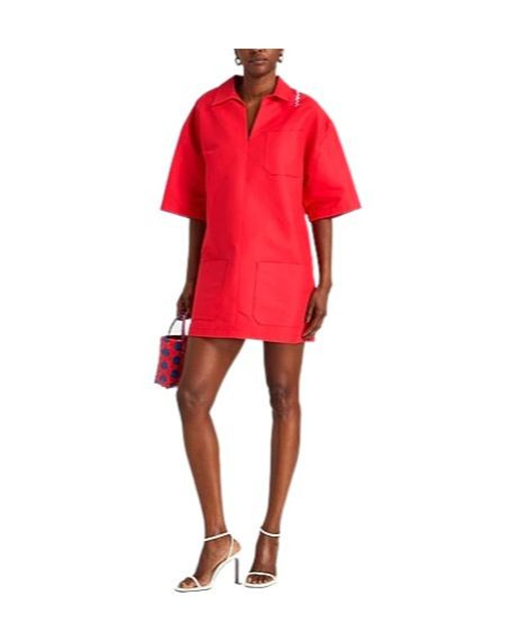 Marni Red Loose T-Shirt Skirt