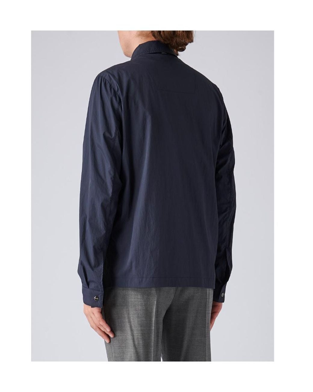 Herno Blue Chest Pocket Lightweight Coat for men