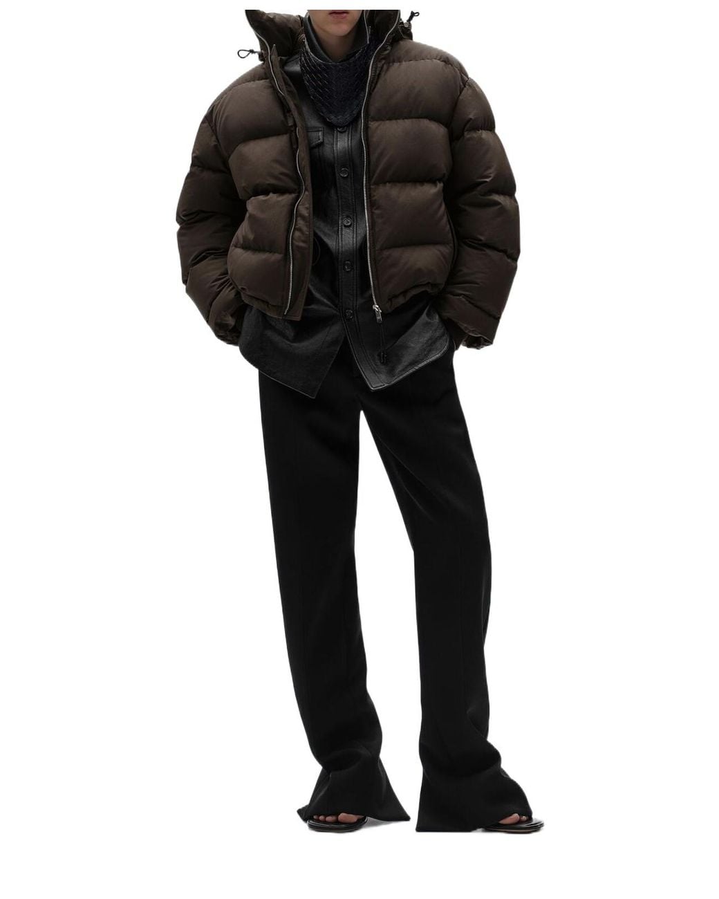 Bottega Veneta Black Quilted Cotton Jacket With Intrecciato Detailing