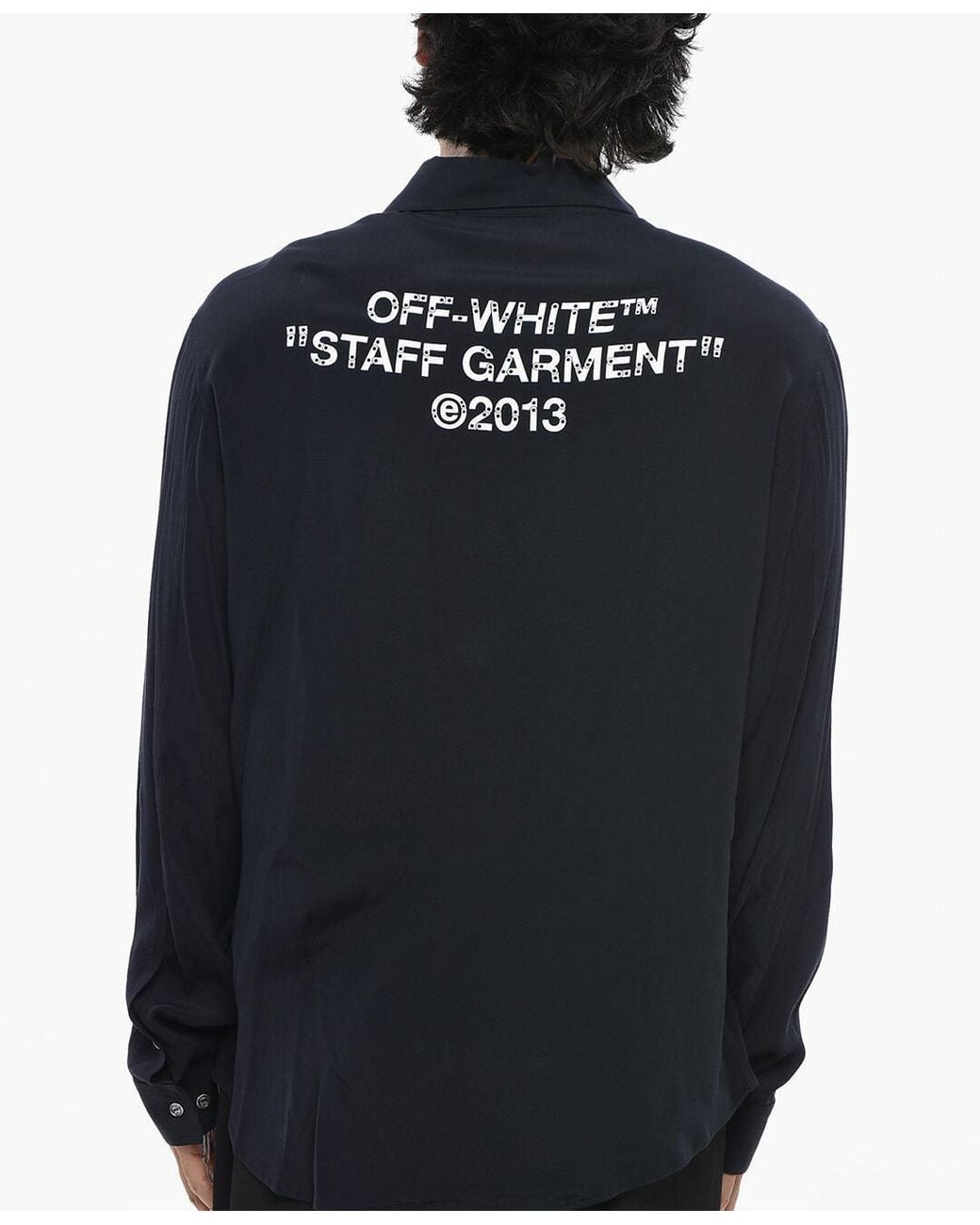 Off-White c/o Virgil Abloh Blue Logo-Print Shirt for men
