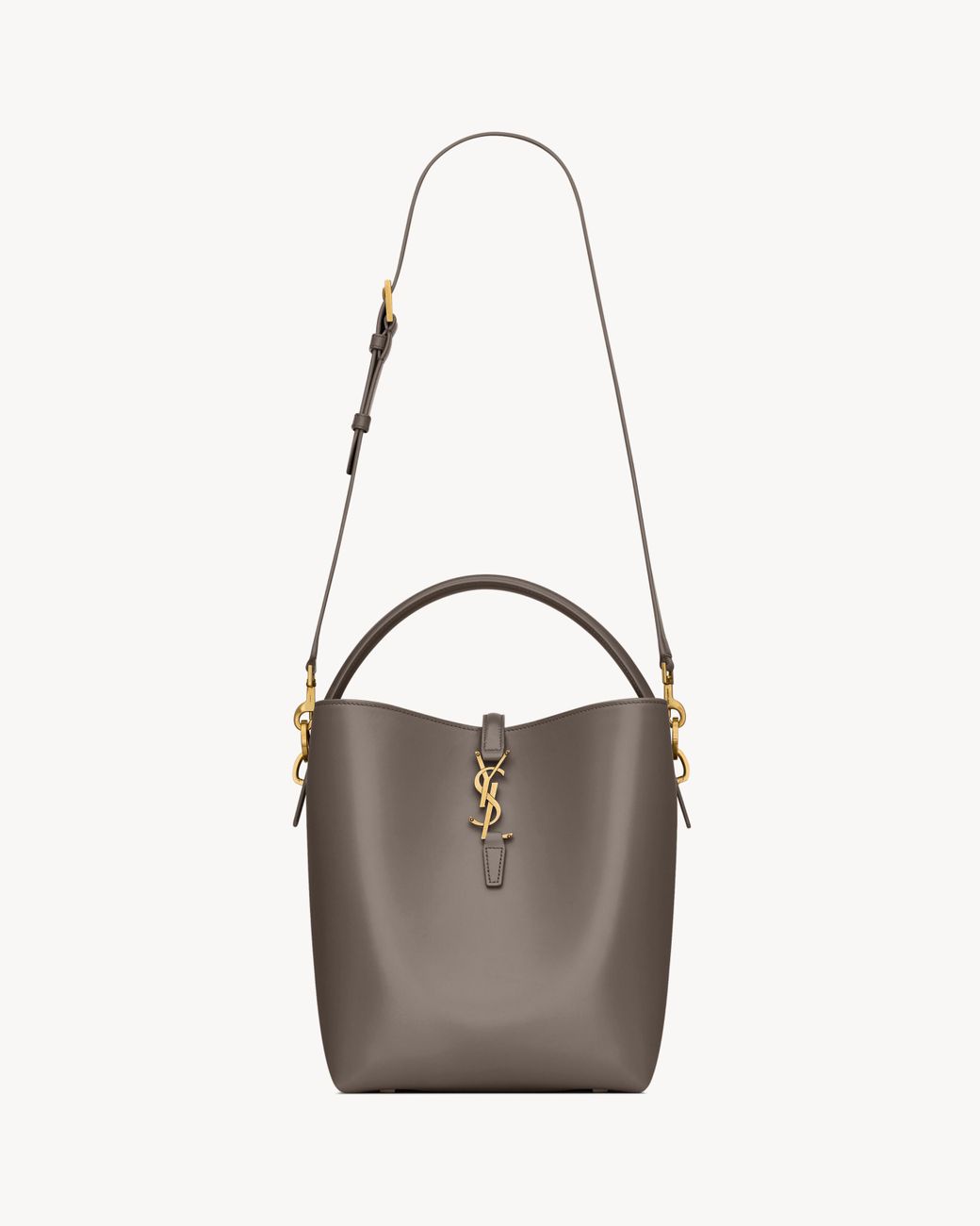 Saint Laurent Brown Logo-Plaque Top-Handle Tote Bag