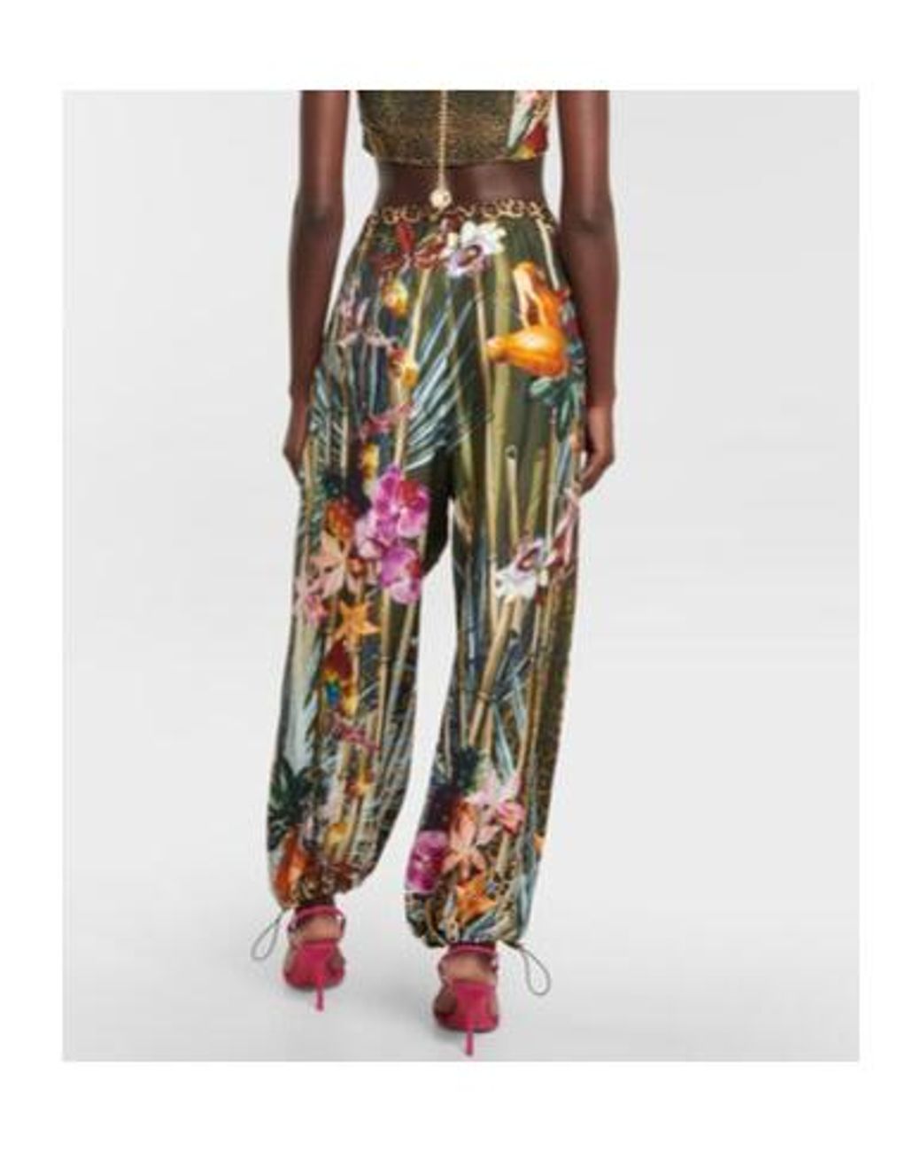 Camilla White Floral Silk Balloon Pants