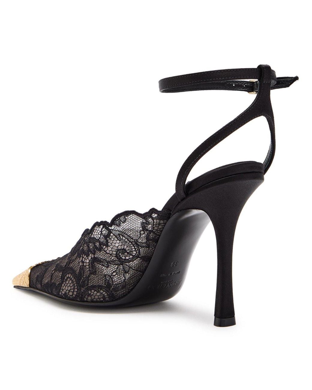 Jimmy Choo Black Satin Stiletto Heels