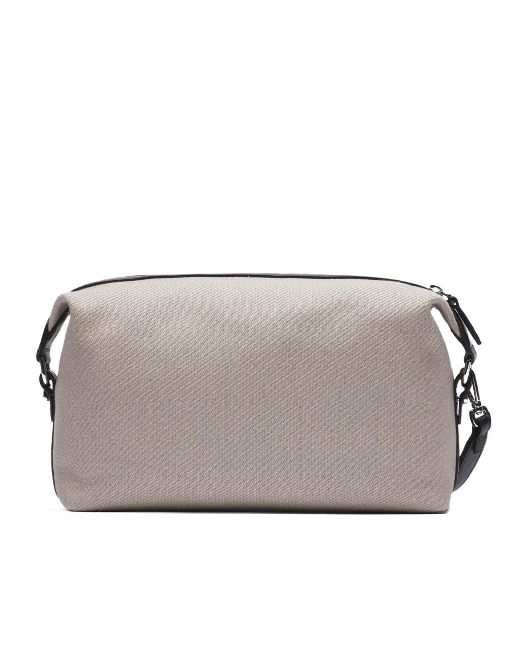Brioni Gray And Ribbed Canvas Via Veneto Pouch for men