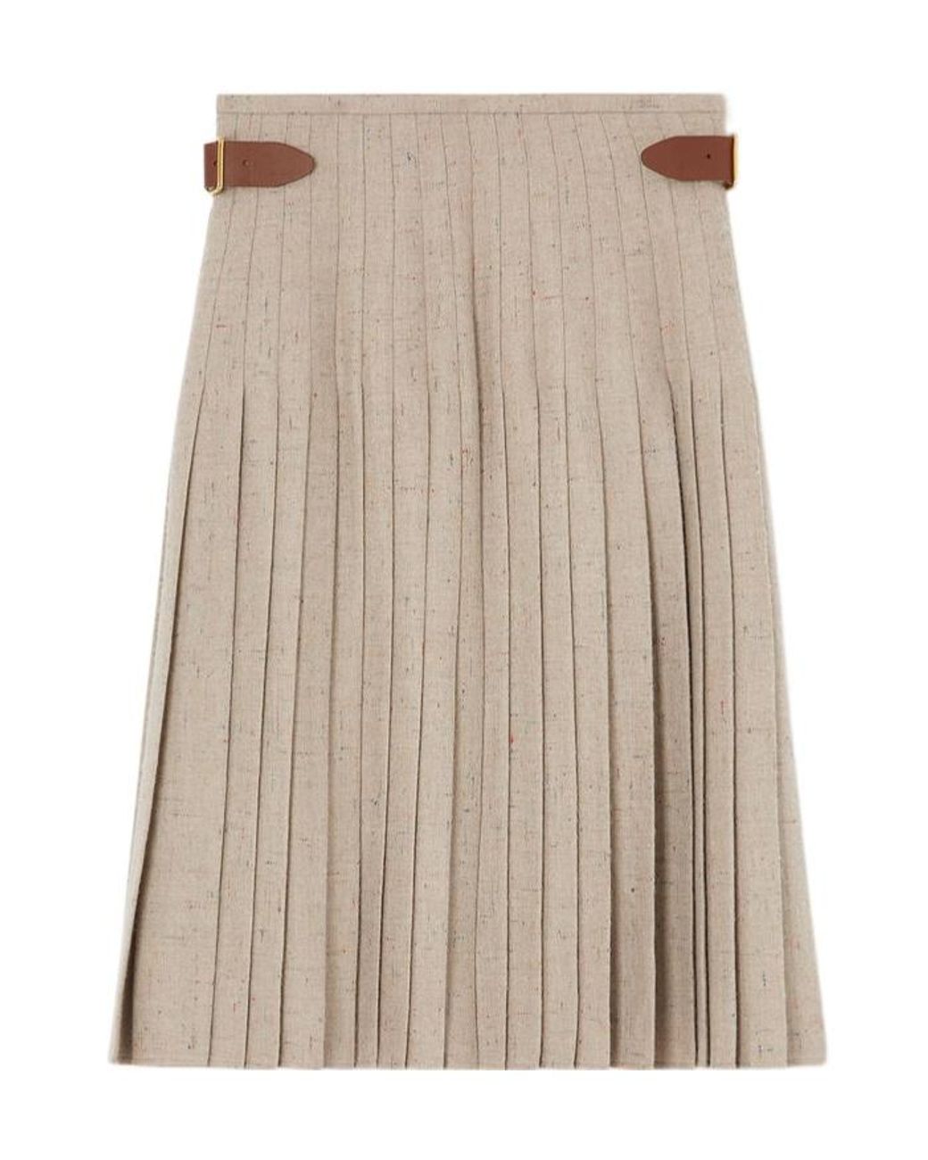 Loro Piana Natural Milda Pleated Skirt