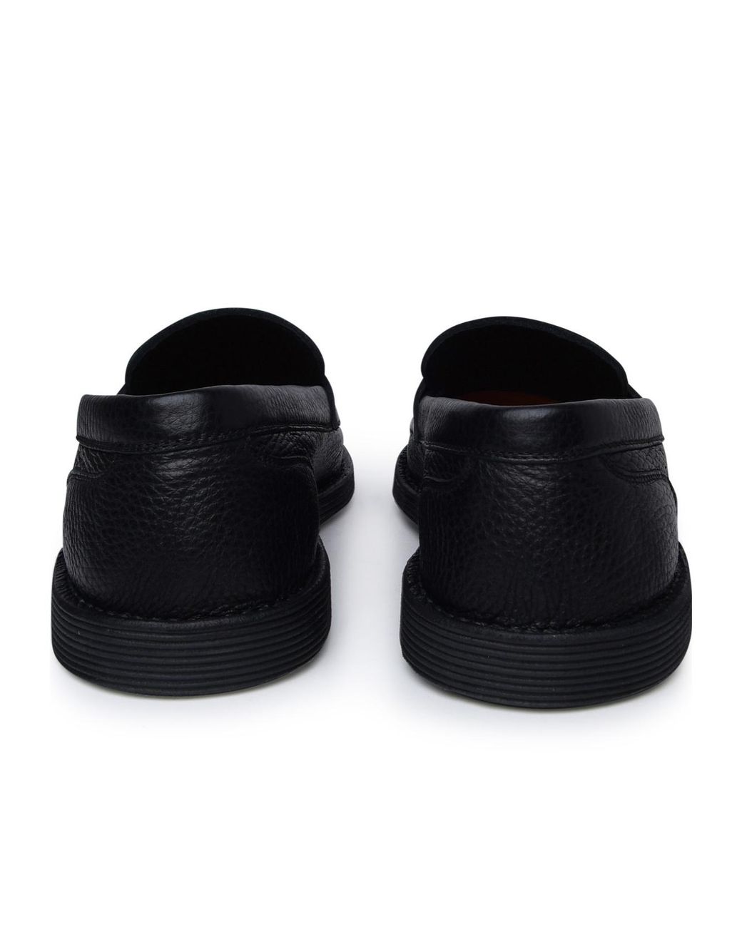 Dolce & Gabbana Black Logo-Plaque Almond Toe Loafers for men