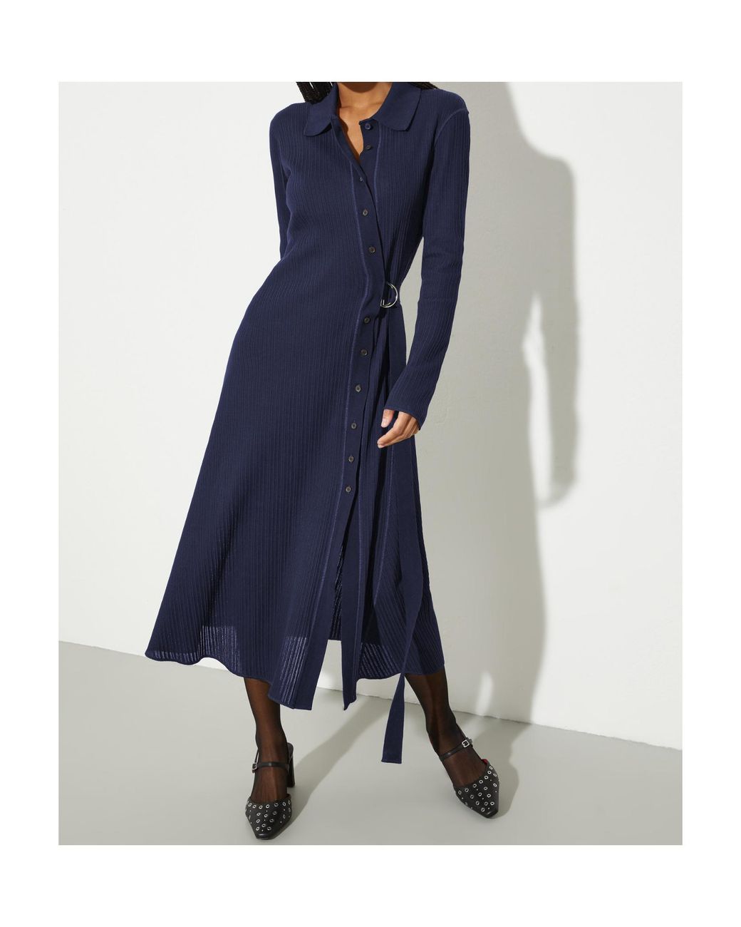 MAX&Co. Blue Long Sleeve Shirt Dress