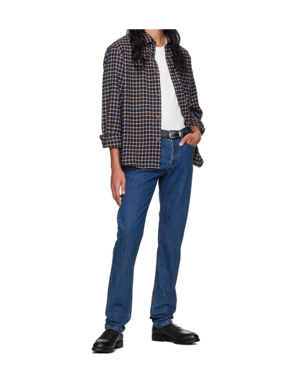 A.P.C. Blue Petit New Standard Button-Fly Denim Trousers for men