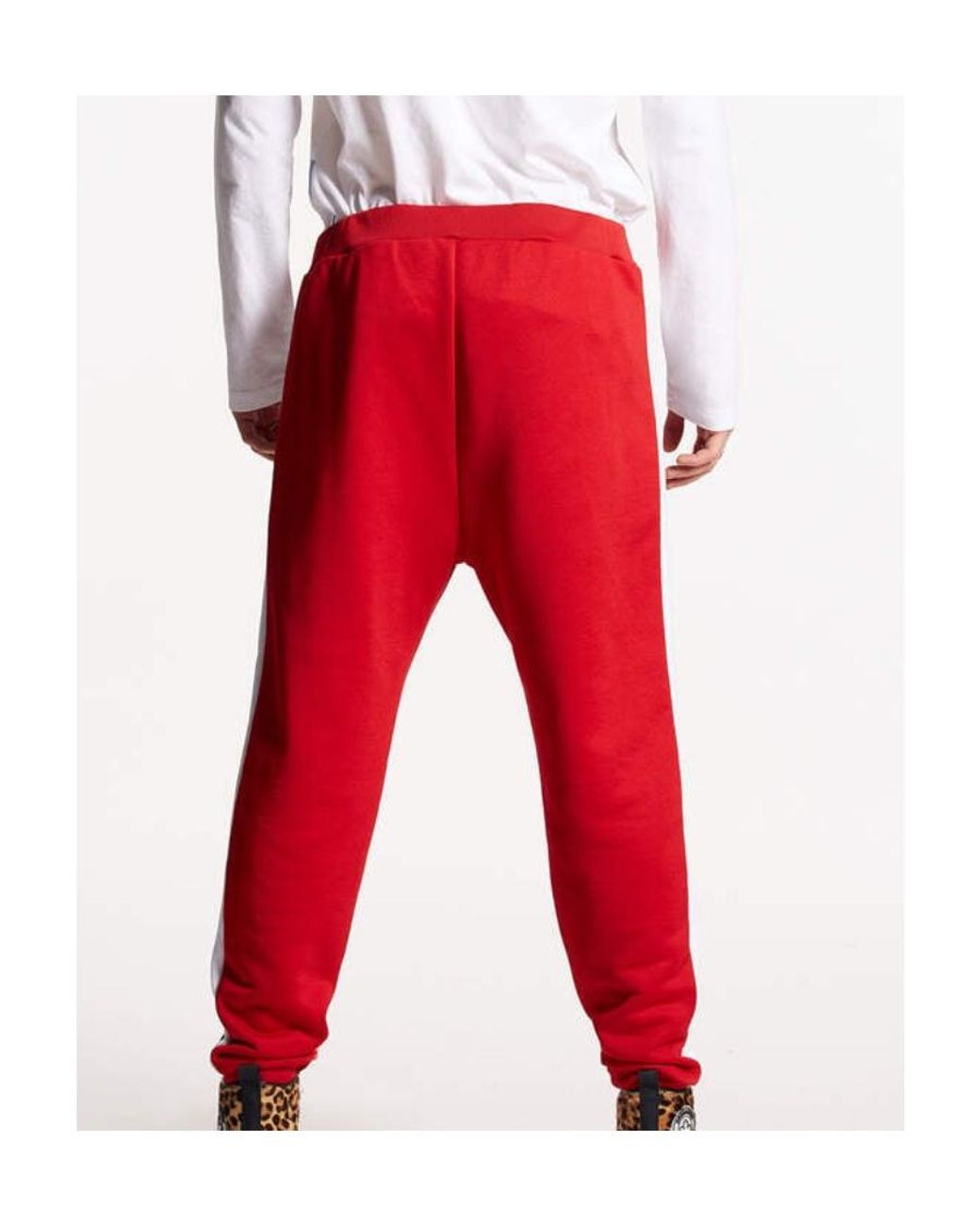 DSquared² Red High Waist Straight Leg Pants for men