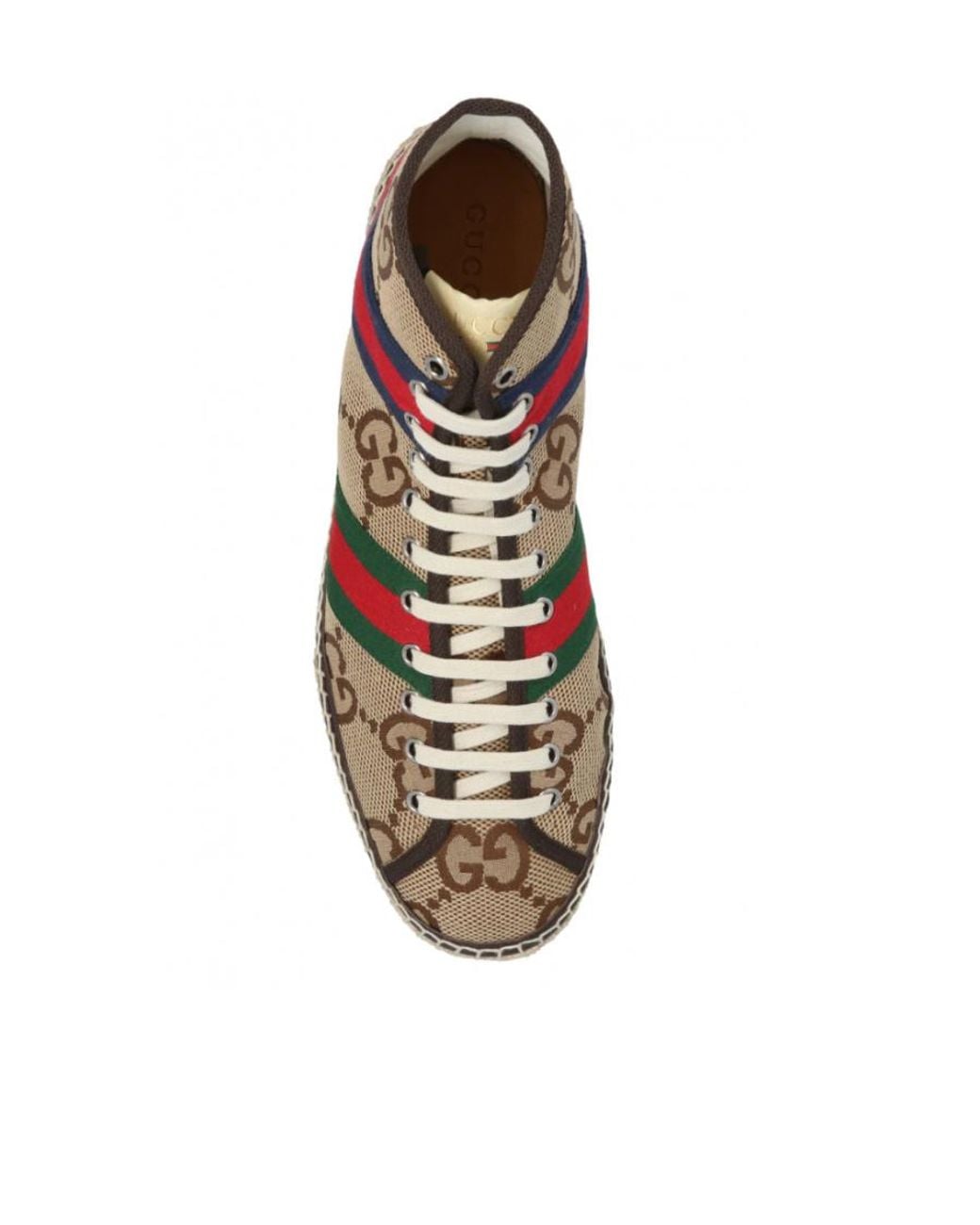 Gucci Brown Jumbo Gg Lace-Up High-Top Espadrille Sneakers for men