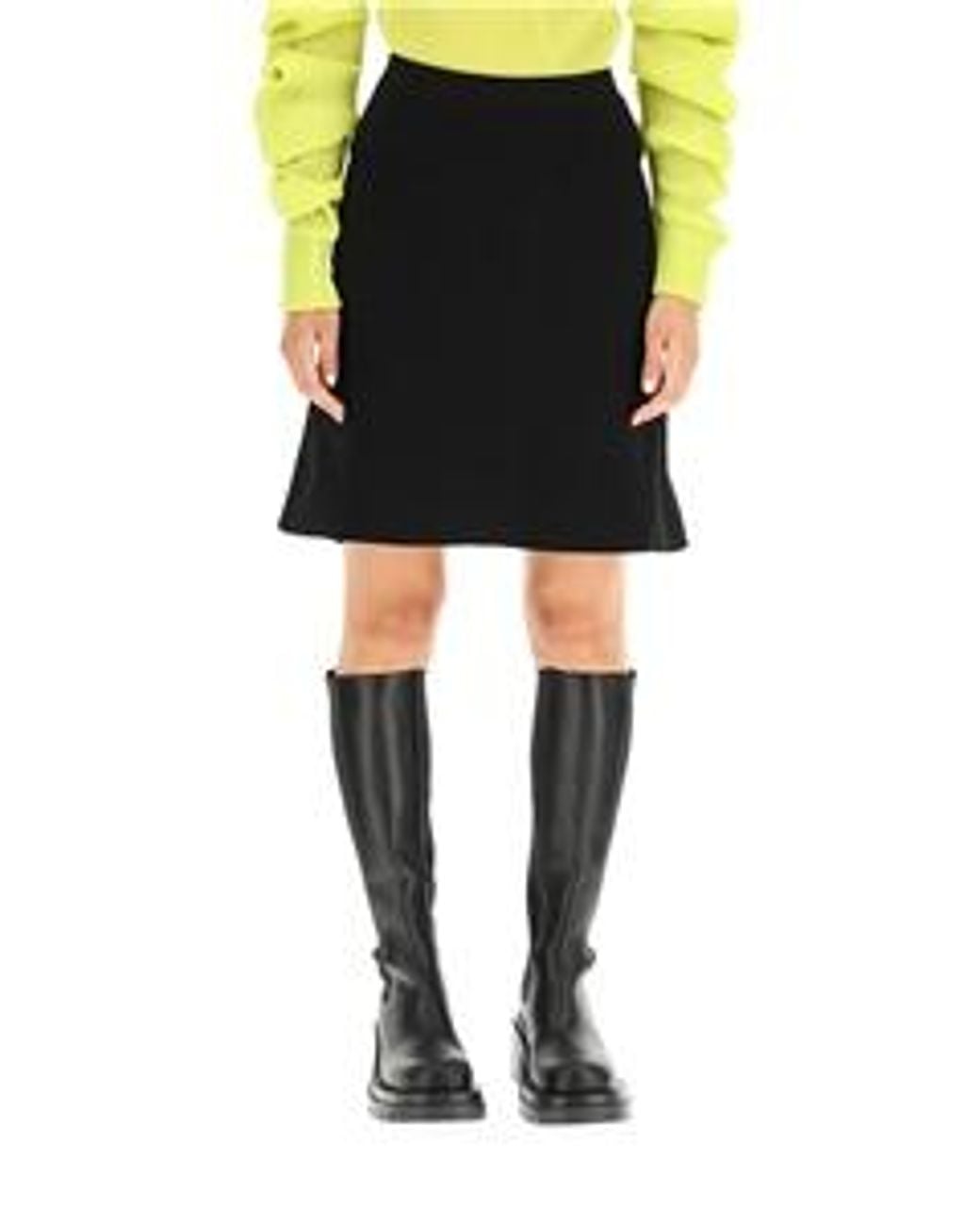 Bottega Veneta Black A-Line Ruffled Skirt