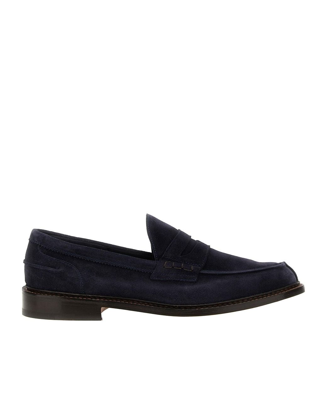Tricker's Blue Round Toe Loafers for men