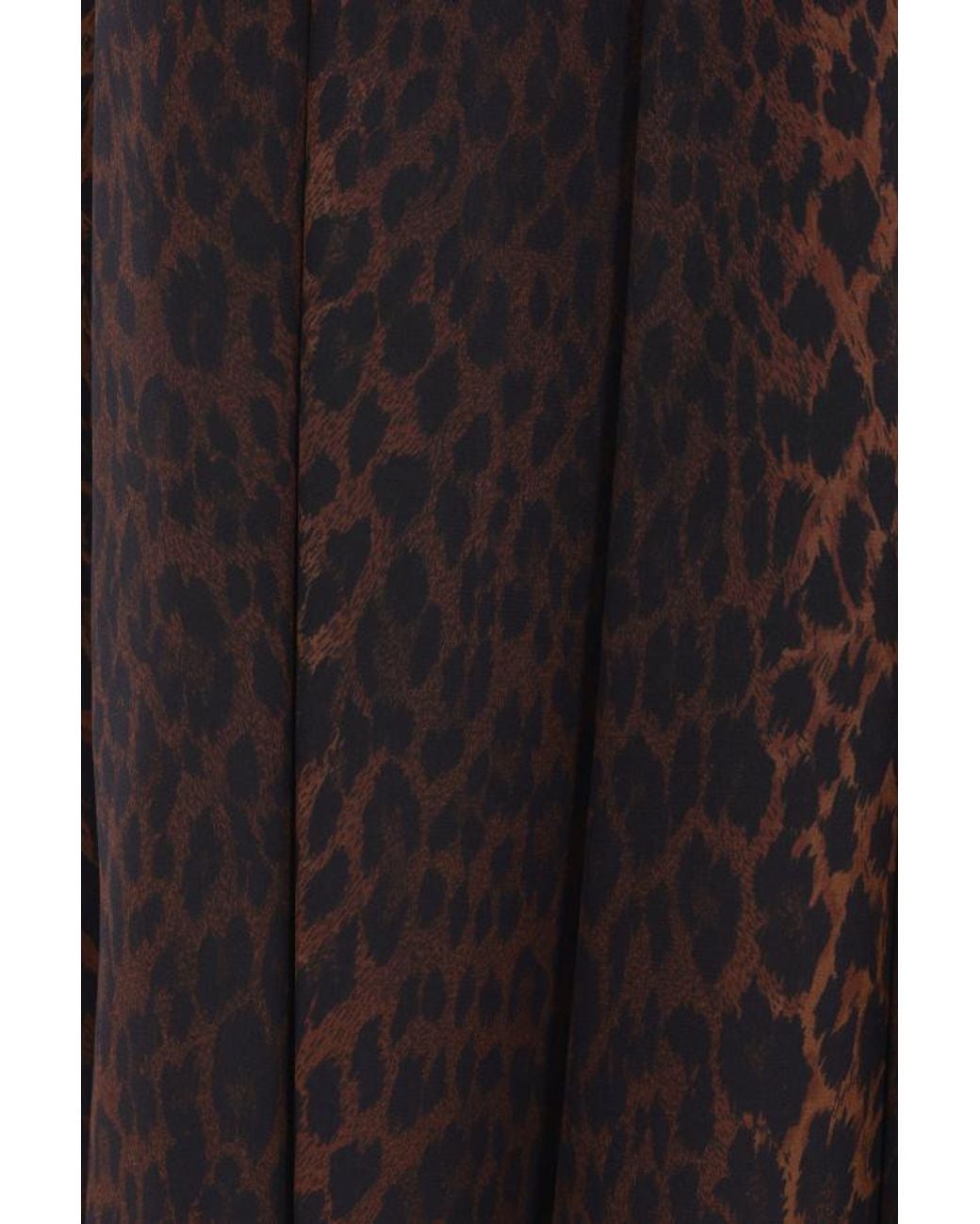 Balenciaga Brown Leopard Printed Midi Skirt