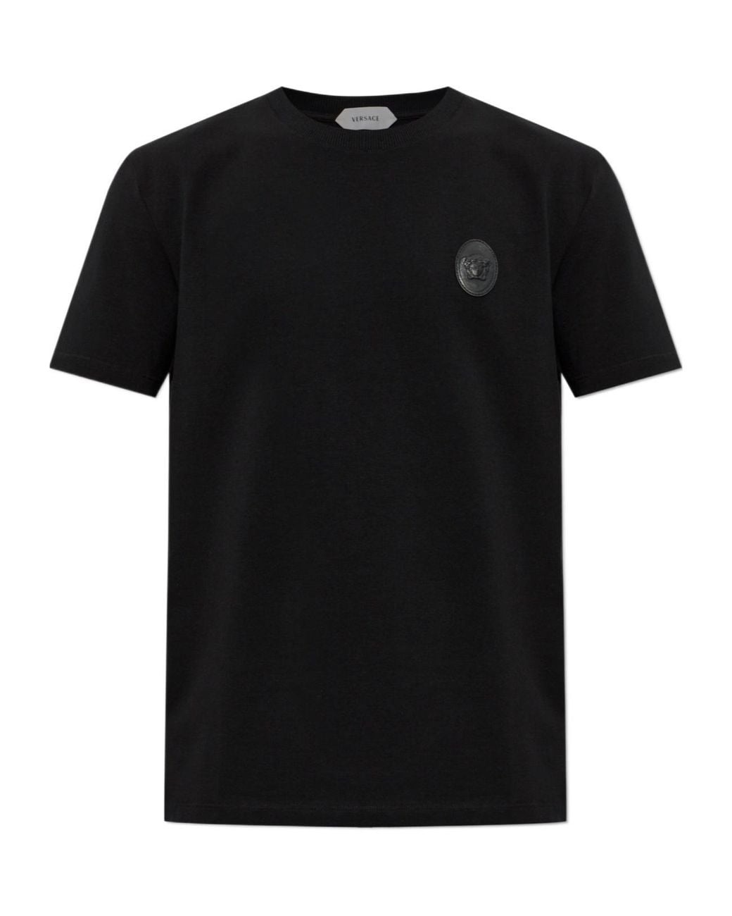 Versace Black Medusa Patch Crewneck T-Shirt for men
