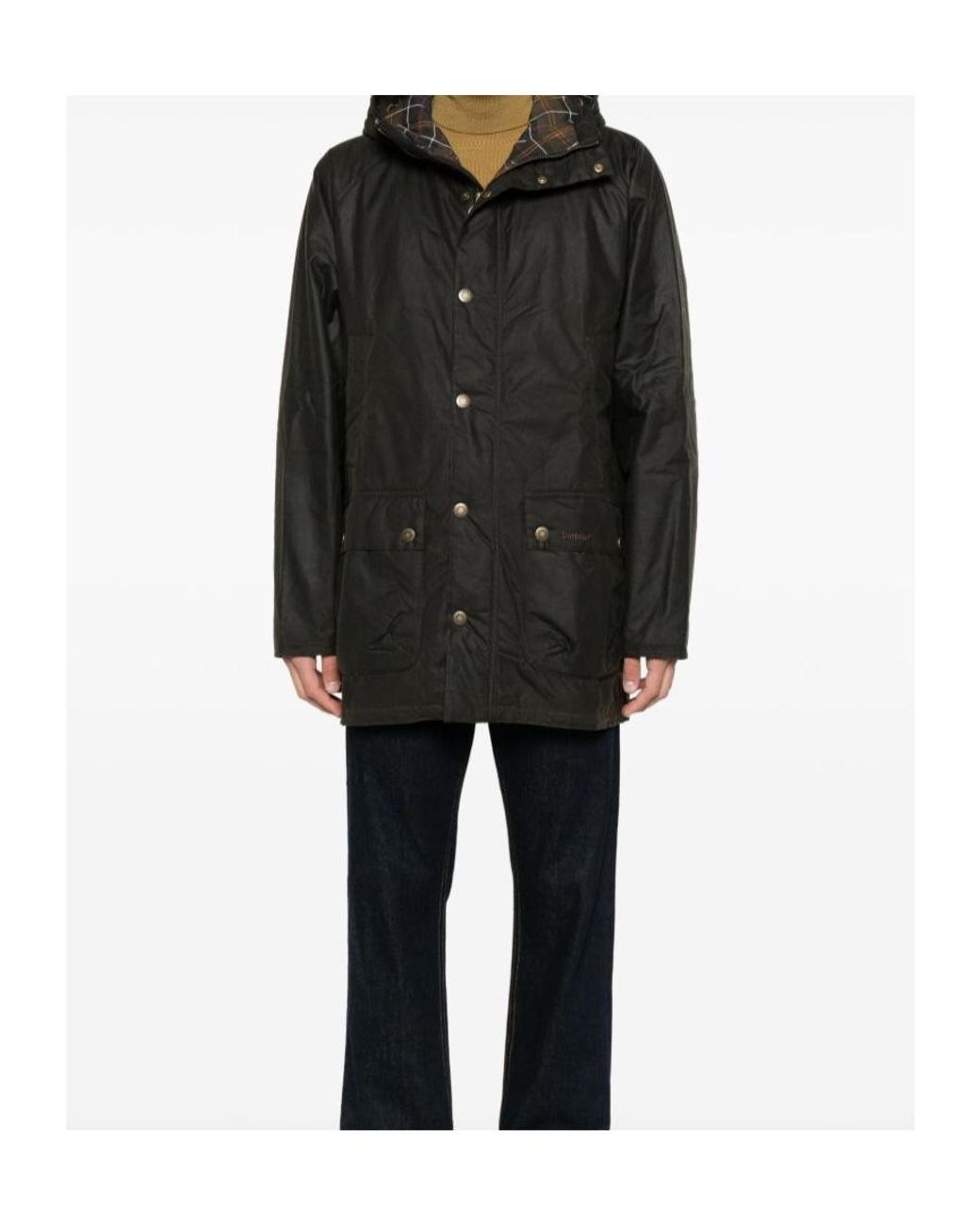 Barbour Black Logo Detailed Hooded Parka for men
