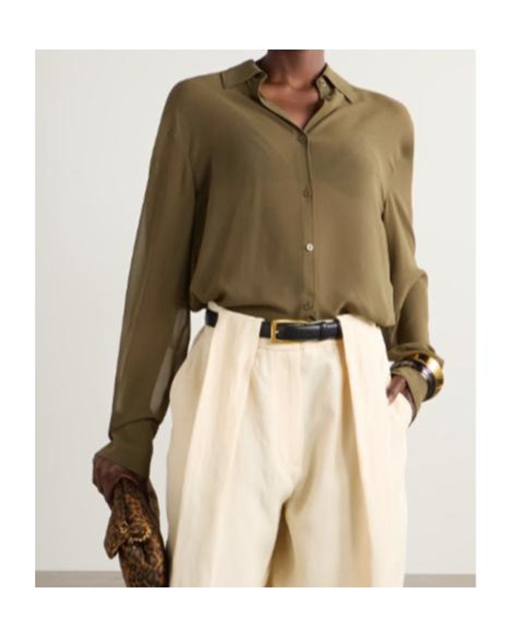 Frankie Shop Green Peri Shirt