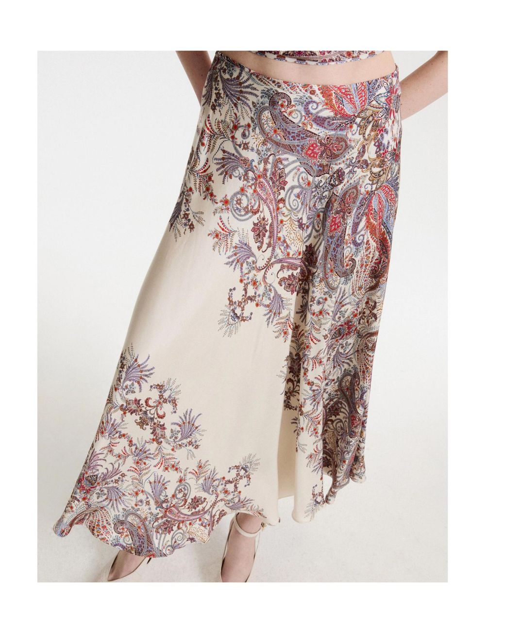 Marella Multicolor Printed Satin Skirt