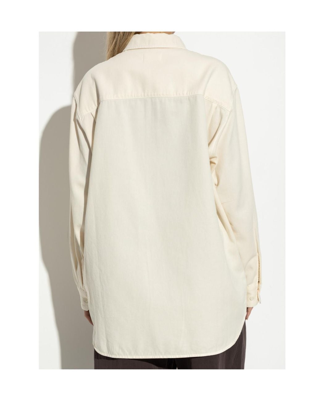 Lemaire White Long Sleeved Curved Hem Shirt