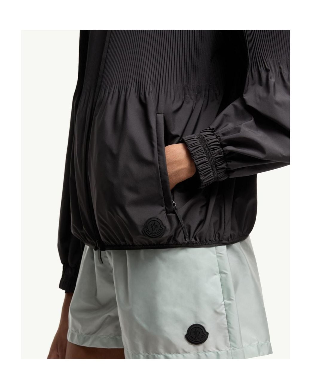 Moncler Gray Anemone Pleated Hooded Jacket